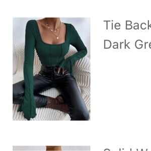Green top with flare sleeves